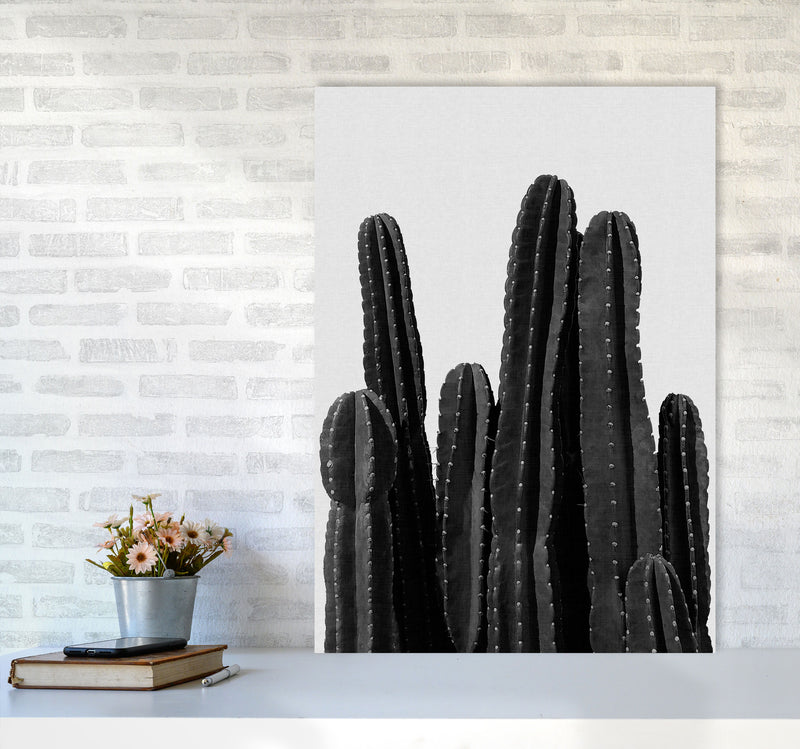 Cactus Black And White Print By Orara Studio, Framed Botanical Art A1 Black Frame