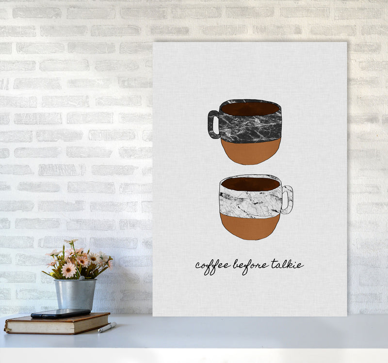 Coffee Before Talkie Print By Orara Studio, Framed Kitchen Wall Art A1 Black Frame