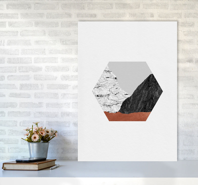 Copper Geometric I Print By Orara Studio A1 Black Frame