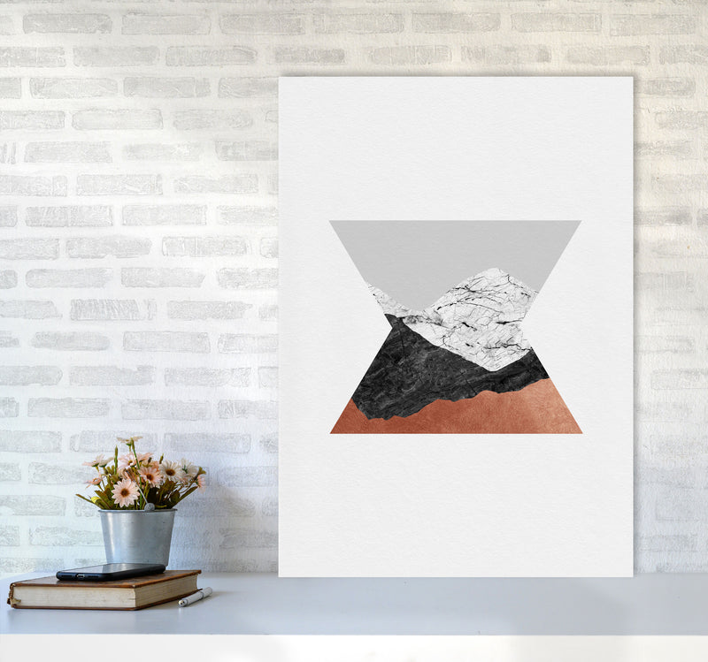 Copper Geometric IV Print By Orara Studio A1 Black Frame