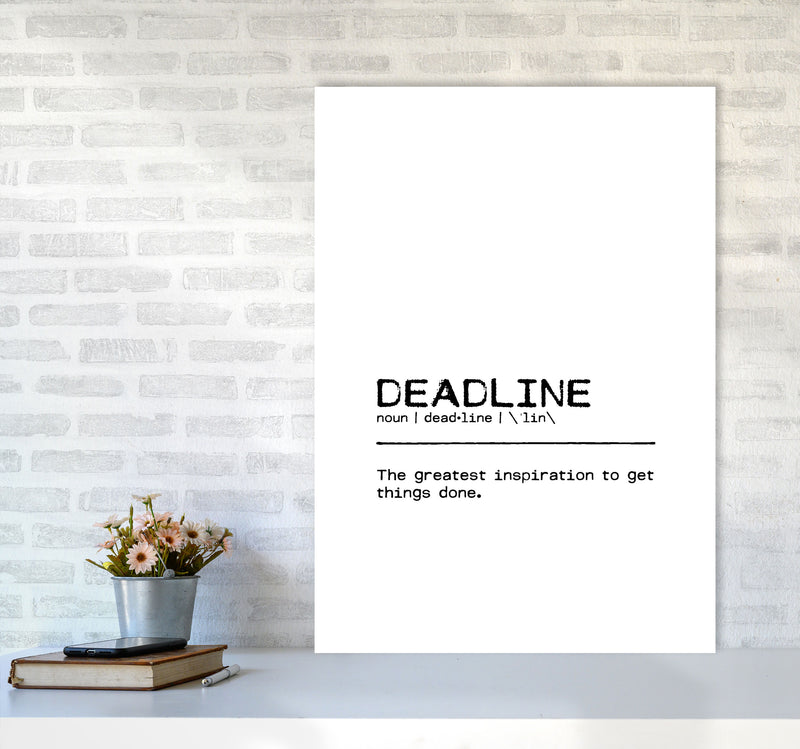 Deadline Inspiration Definition Quote Print By Orara Studio A1 Black Frame