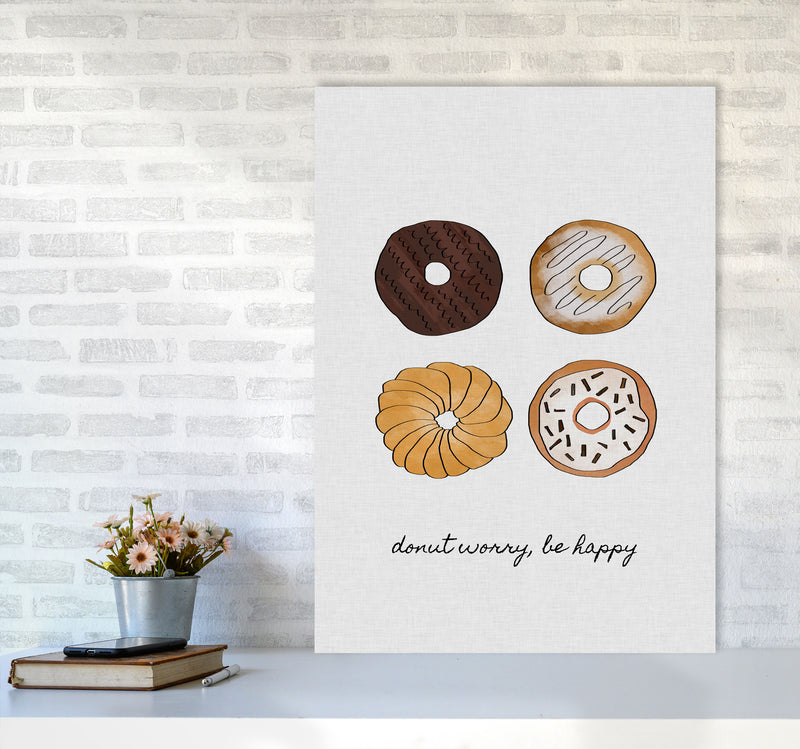 Donut Worry Print By Orara Studio, Framed Kitchen Wall Art A1 Black Frame
