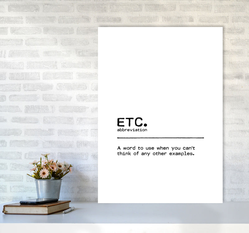 ETC Definition Quote Print By Orara Studio A1 Black Frame