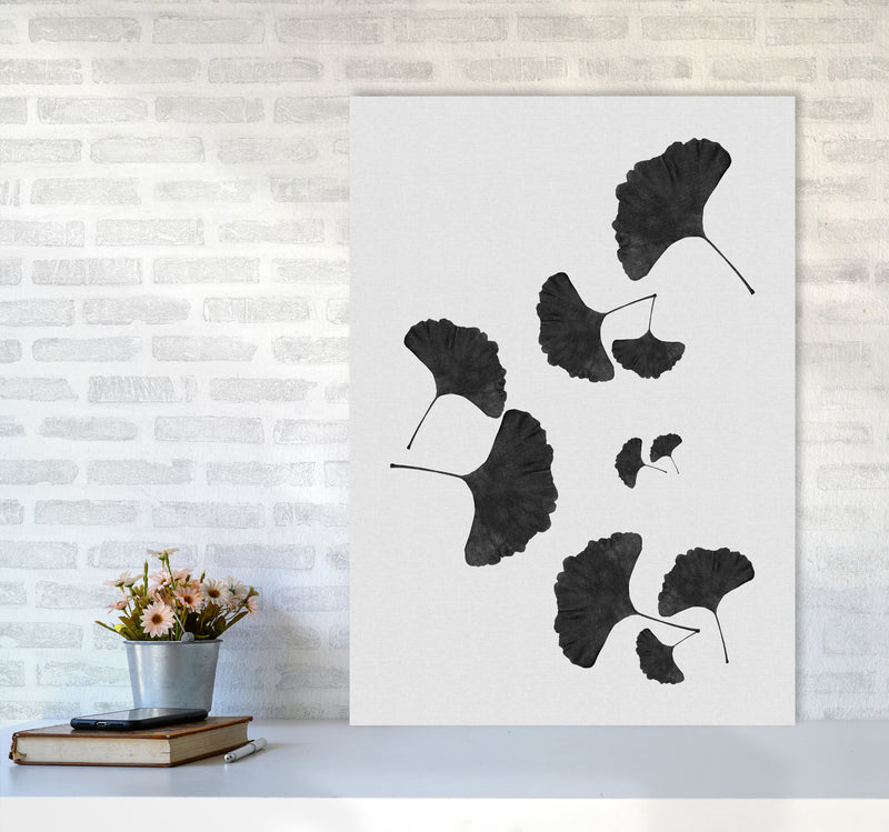 Ginkgo Leaf Black & White I Print By Orara Studio A1 Black Frame