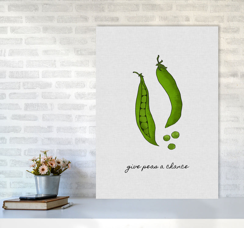 Give Peas A Chance Print By Orara Studio, Framed Kitchen Wall Art A1 Black Frame