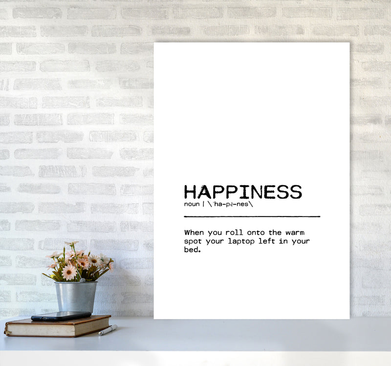Happiness Laptop Definition Quote Print By Orara Studio A1 Black Frame