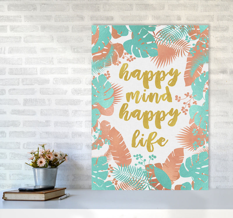 Happy Mind Happy Life Print By Orara Studio A1 Black Frame