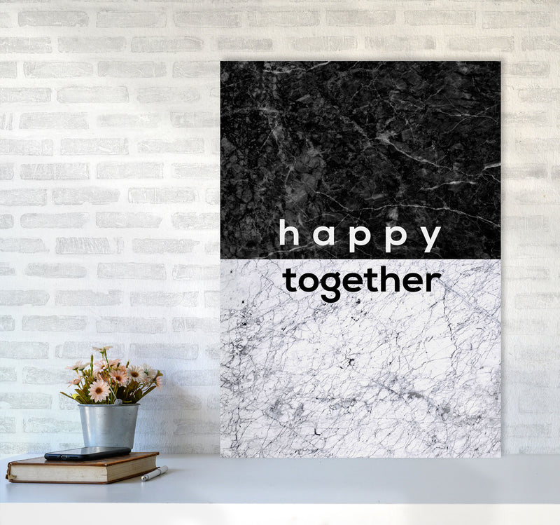 Happy Together Black & White Quote Print By Orara Studio A1 Black Frame