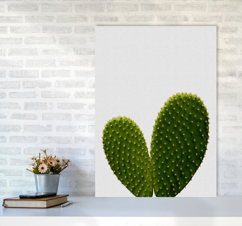 Heart Cactus Print By Orara Studio, Framed Botanical & Nature Art Print A1 Black Frame