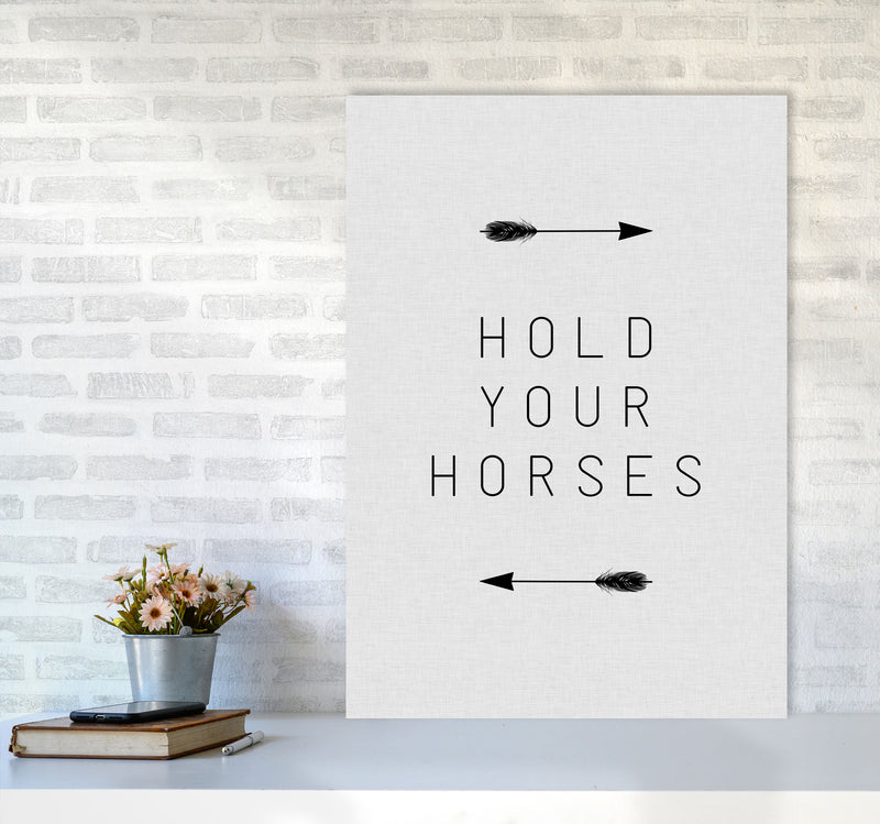 Hold Your Horses Arrow Quote Print By Orara Studio A1 Black Frame