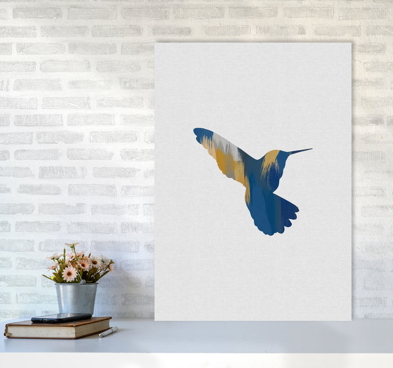 Hummingbird Blue & Yellow II Print By Orara Studio Animal Art Print A1 Black Frame