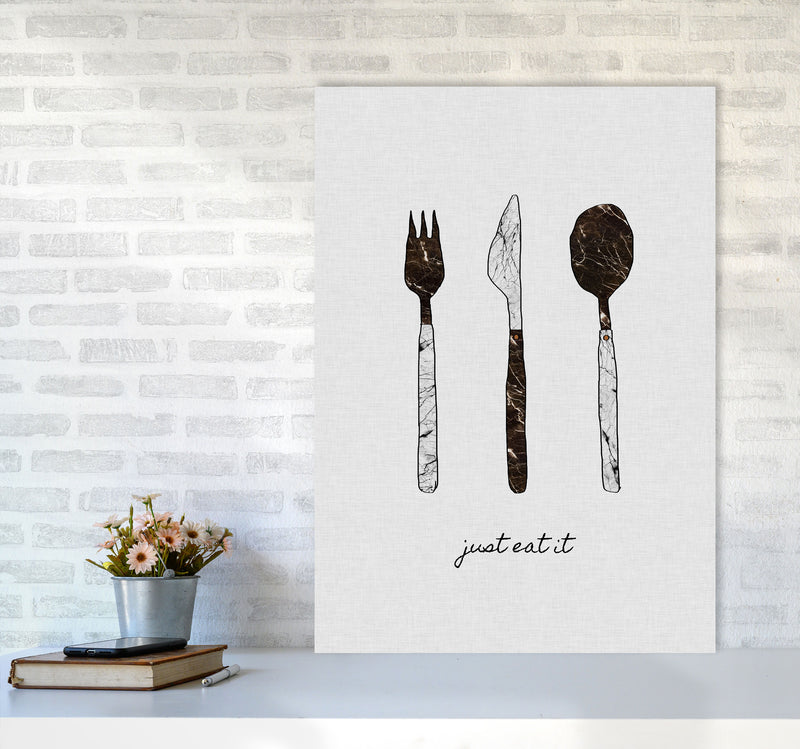 Just Eat It Print By Orara Studio, Framed Kitchen Wall Art A1 Black Frame