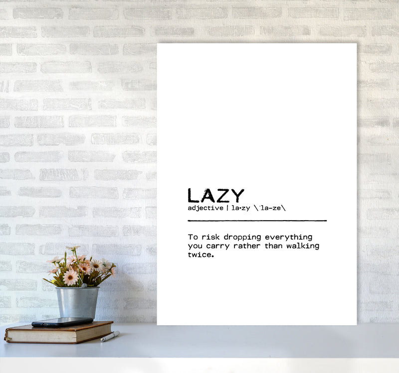 Lazy Risk Definition Quote Print By Orara Studio A1 Black Frame