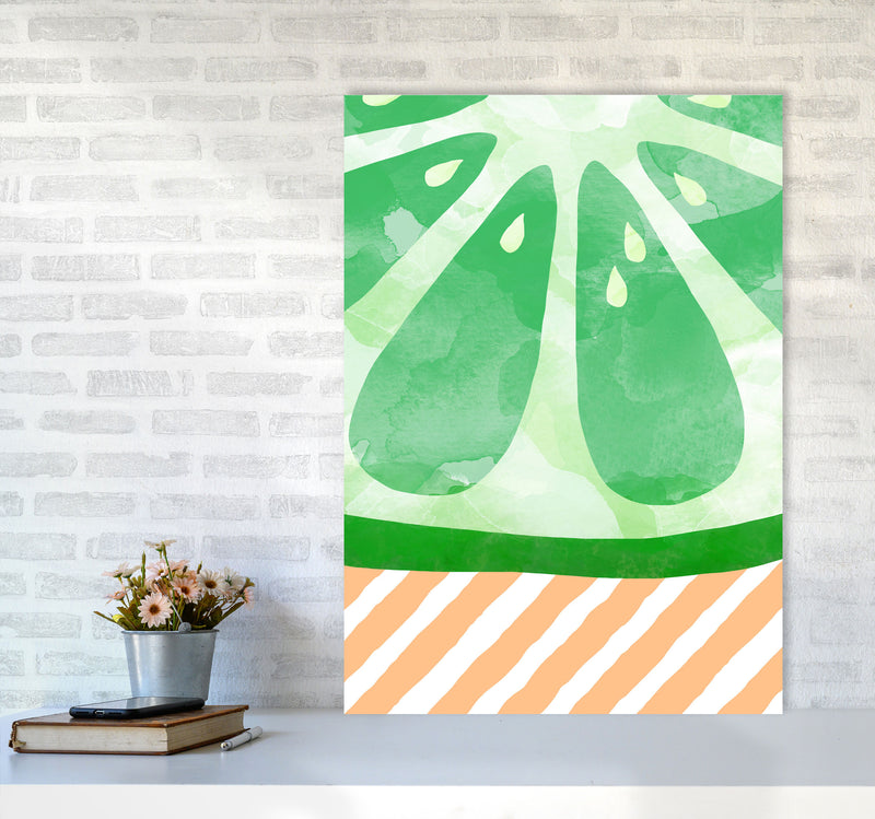 Lime Abstract Print By Orara Studio, Framed Kitchen Wall Art A1 Black Frame