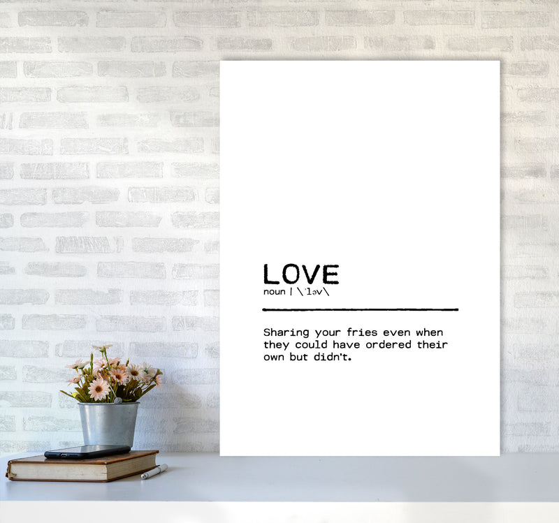 Love Fries Definition Quote Print By Orara Studio A1 Black Frame