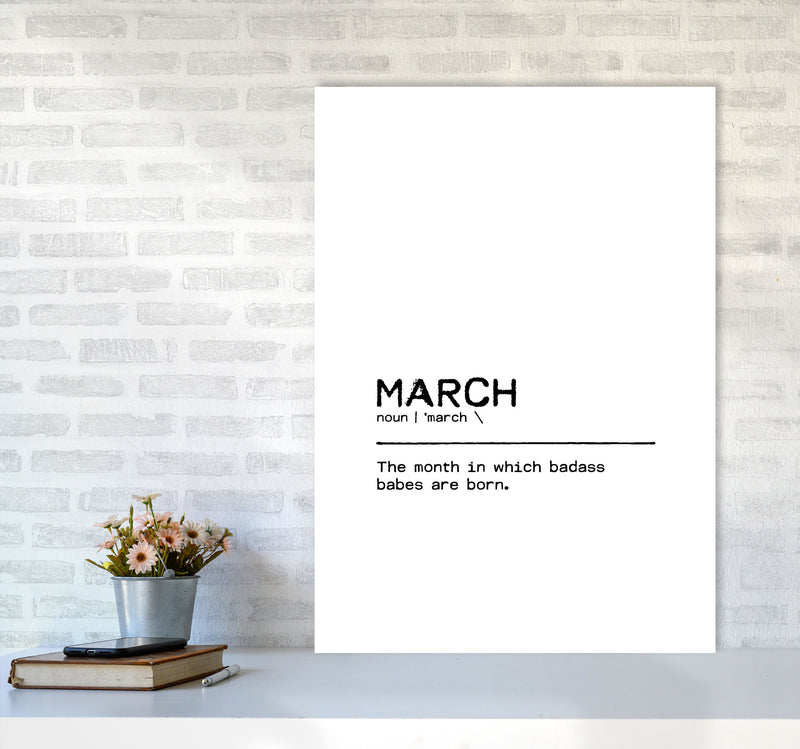 March Badass Definition Quote Print By Orara Studio A1 Black Frame