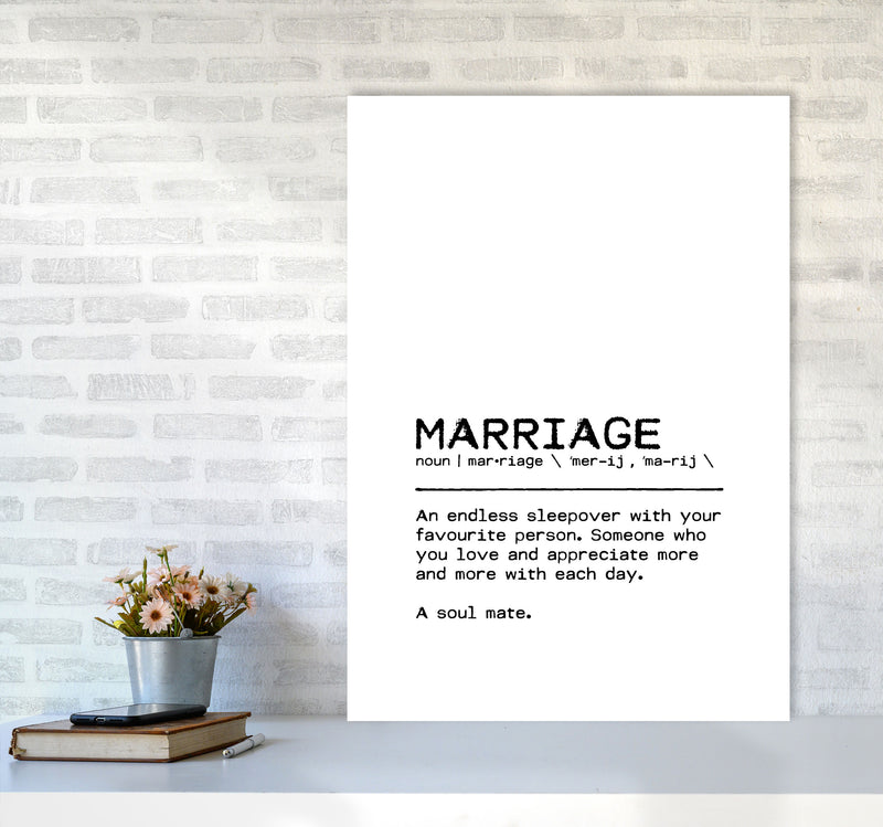 Marriage Sleepover Definition Quote Print By Orara Studio A1 Black Frame
