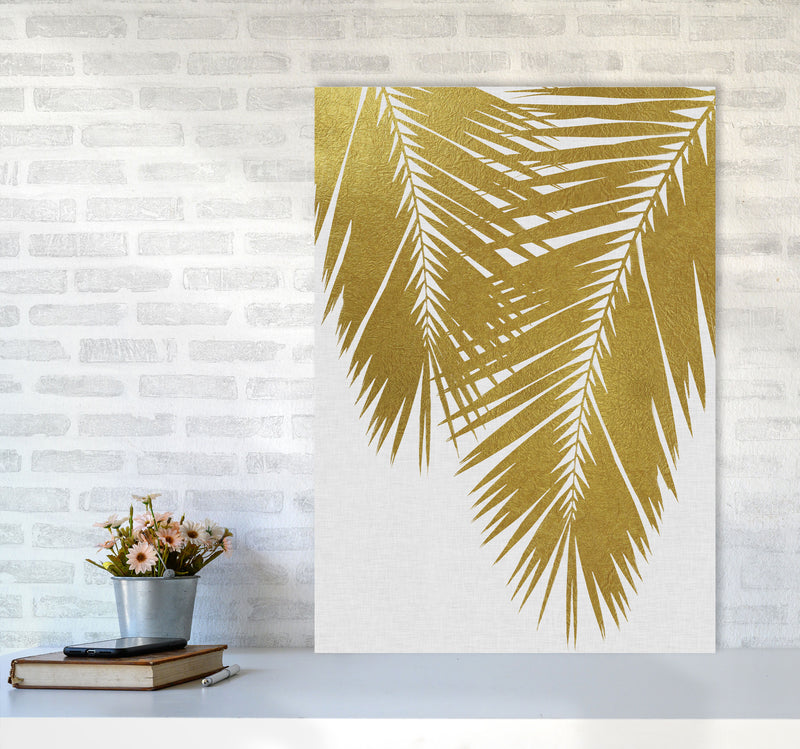 Palm Leaf Gold II Print By Orara Studio, Framed Botanical & Nature Art Print A1 Black Frame