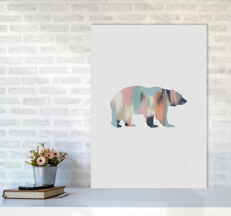 Pastel Bear Print By Orara Studio Animal Art Print A1 Black Frame