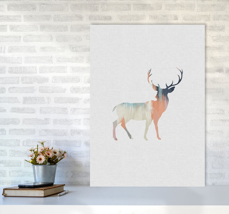 Pastel Deer I Print By Orara Studio Animal Art Print A1 Black Frame