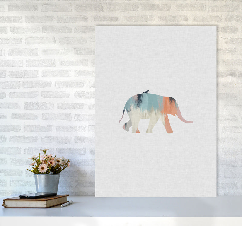 Pastel Elephant Print By Orara Studio Animal Art Print A1 Black Frame