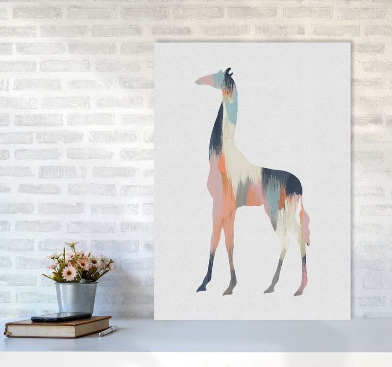 Pastel Giraffe Print By Orara Studio Animal Art Print A1 Black Frame