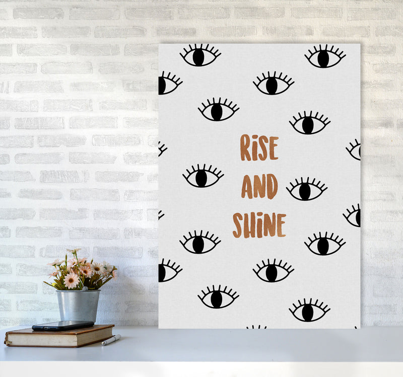 Rise & Shine Bedroom Quote Print By Orara Studio A1 Black Frame