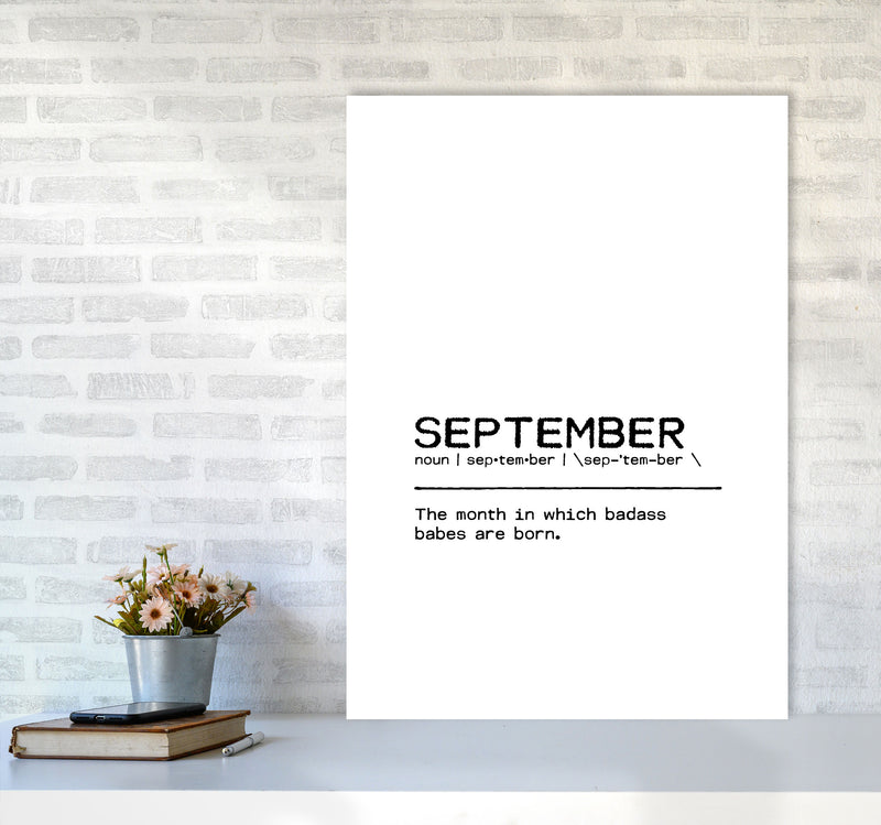 September Badass Definition Quote Print By Orara Studio A1 Black Frame