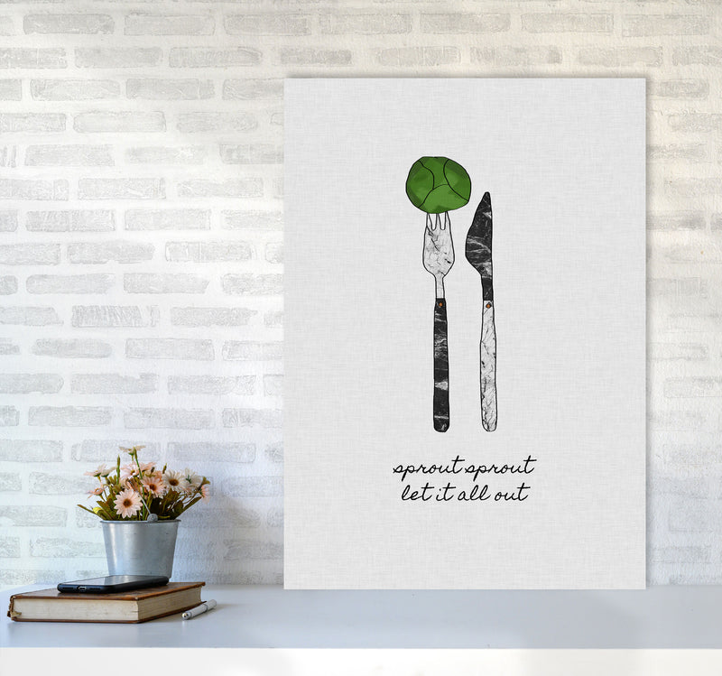 Sprout Sprout Print By Orara Studio, Framed Kitchen Wall Art A1 Black Frame