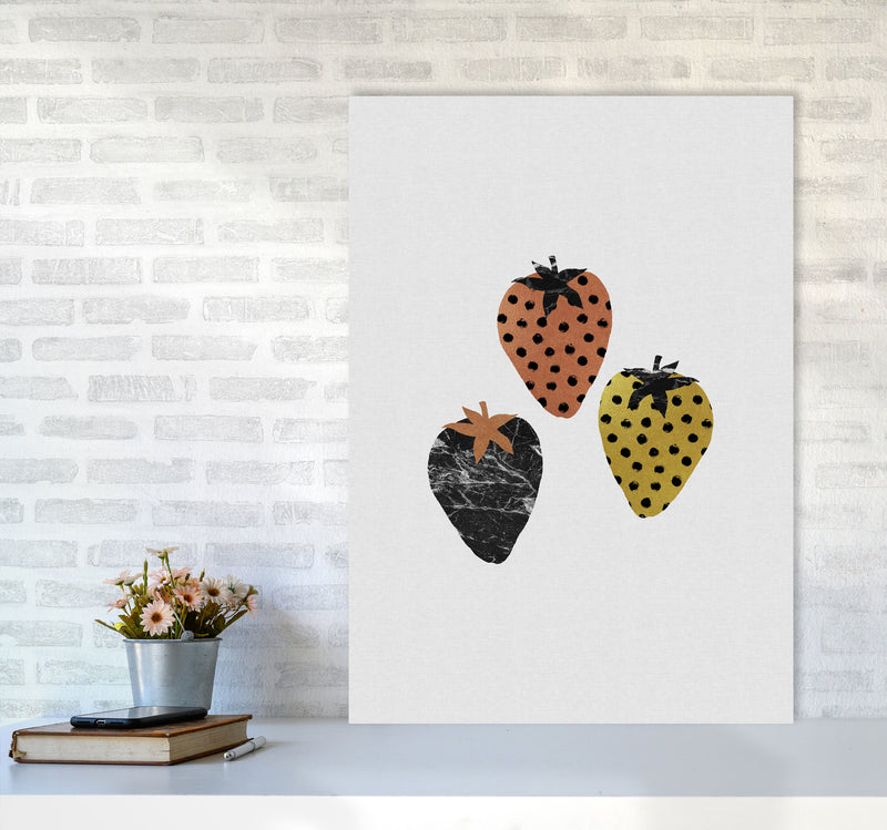 Strawberries Print By Orara Studio, Framed Kitchen Wall Art A1 Black Frame