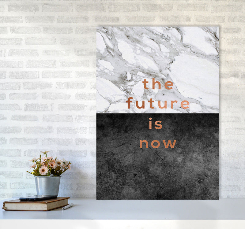 The Future Is Now Copper Quote Print By Orara Studio A1 Black Frame