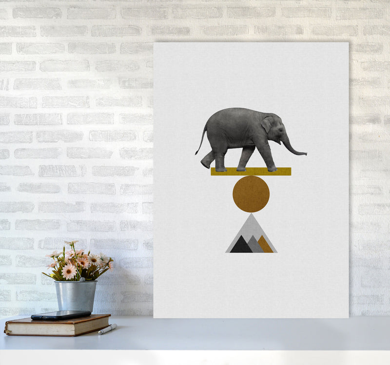 Tribal Elephant Print By Orara Studio Animal Art Print A1 Black Frame