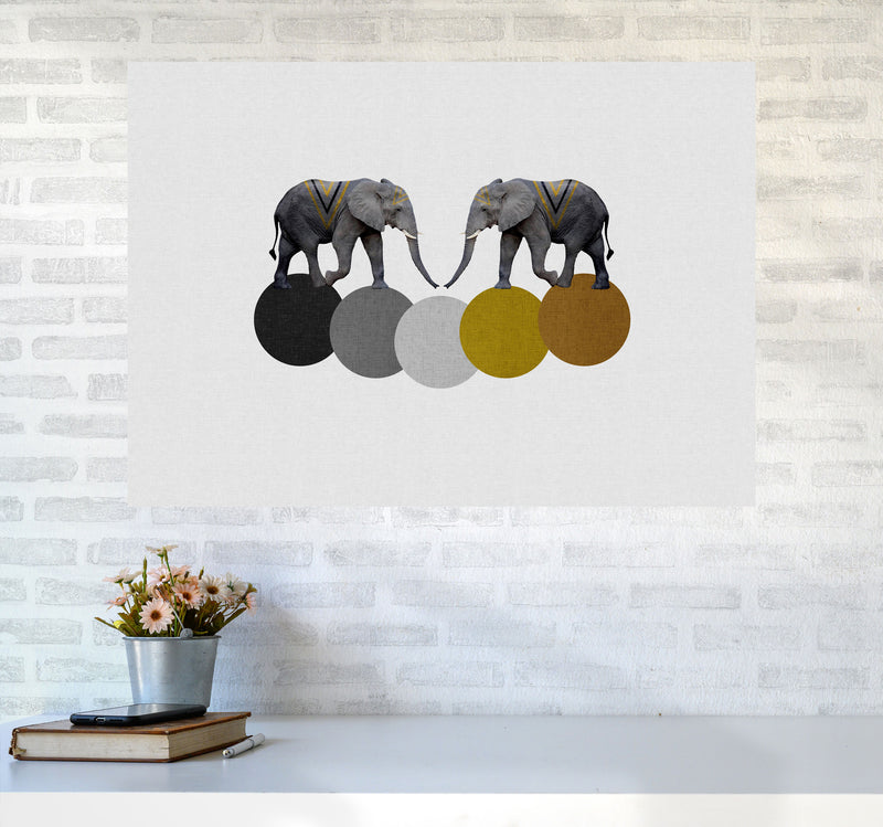 Tribal Elephants Print By Orara Studio Animal Art Print A1 Black Frame