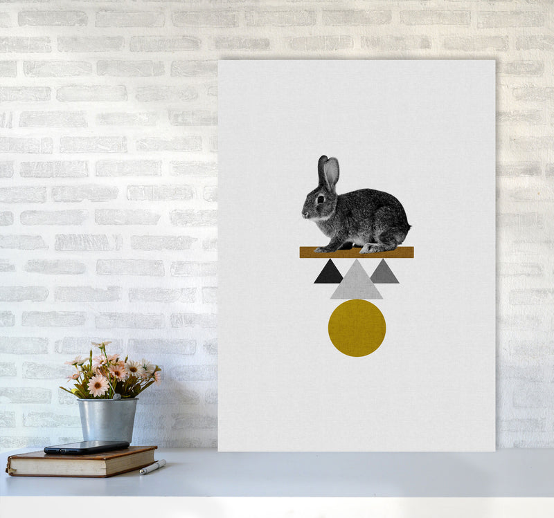 Tribal Rabbit Print By Orara Studio Animal Art Print A1 Black Frame
