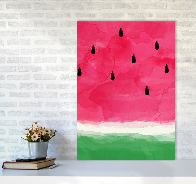 Watermelon Abstract Print By Orara Studio, Framed Kitchen Wall Art A1 Black Frame