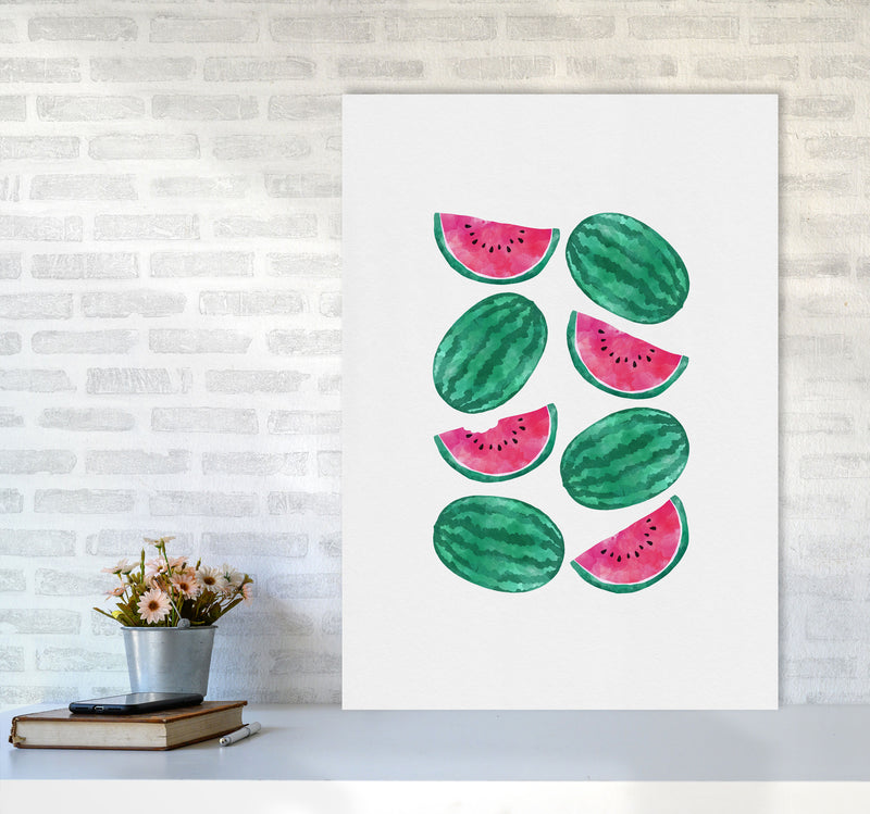 Watermelon Crowd Print By Orara Studio, Framed Kitchen Wall Art A1 Black Frame