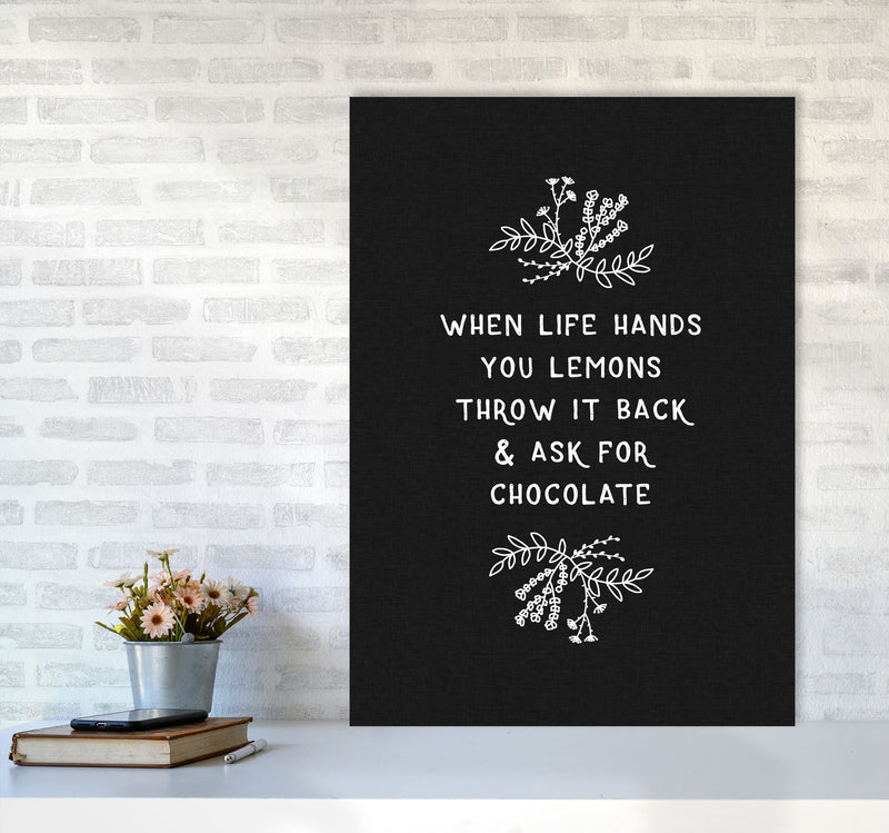 When Life Hands You Lemons Funny Quote Print By Orara Studio, Kitchen Wall Art A1 Black Frame