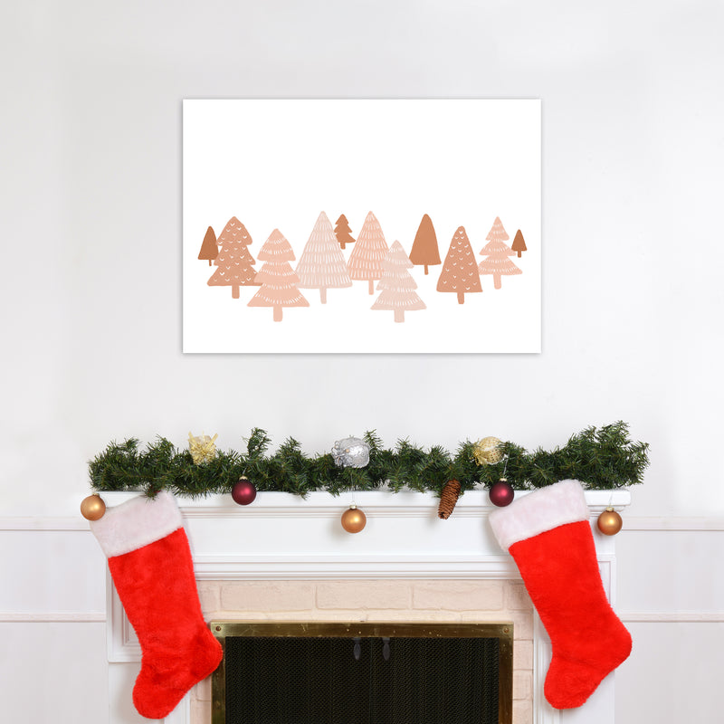 Blush Winter Trees Christmas Art Print by Orara Studio A1 Black Frame