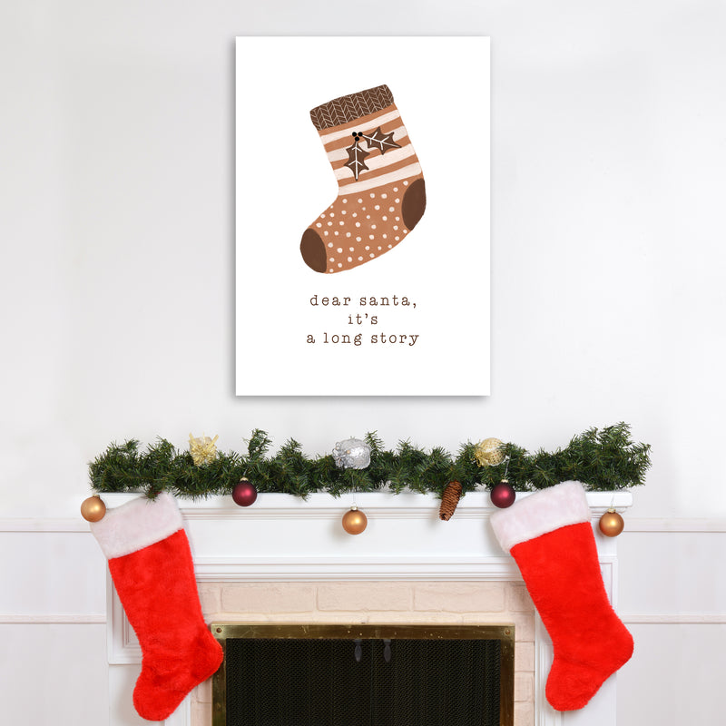 Dear Santa It's A Long Story Christmas Art Print by Orara Studio A1 Black Frame