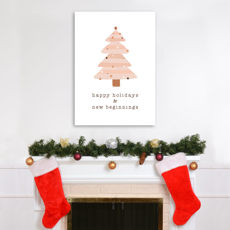Happy Holidays & New Beginnings Christmas Art Print by Orara Studio A1 Black Frame