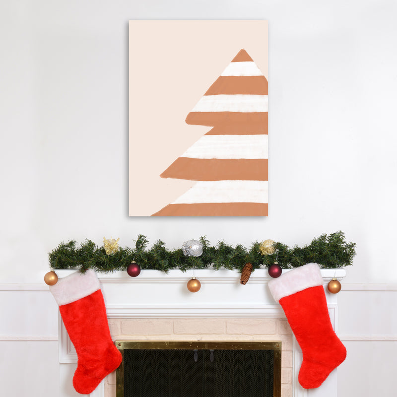 Stripey Xmas Tree Christmas Art Print by Orara Studio A1 Black Frame