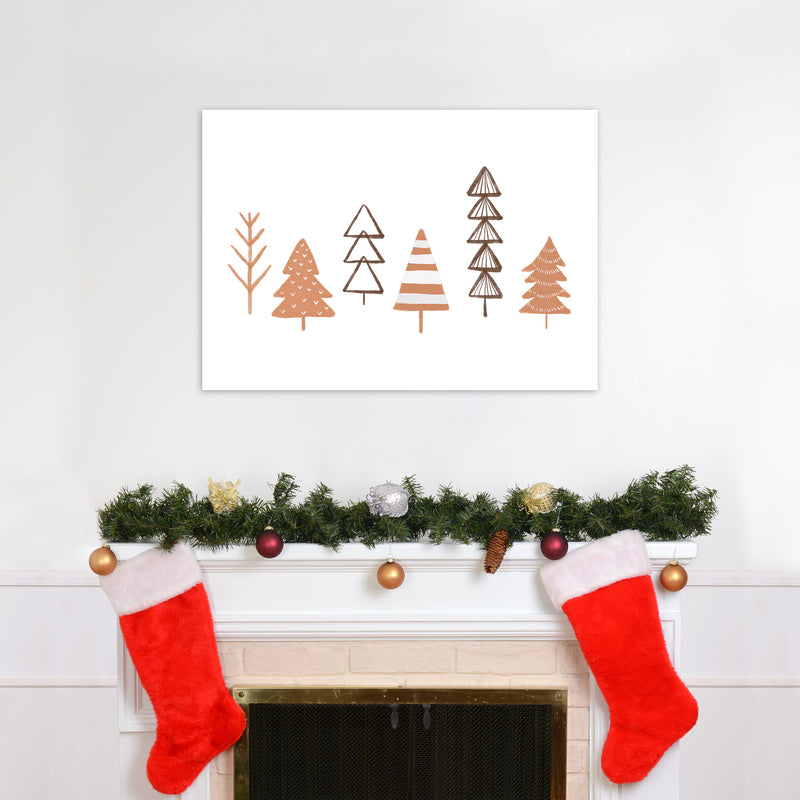 Winter Trees Illustration Christmas Art Print by Orara Studio A1 Black Frame