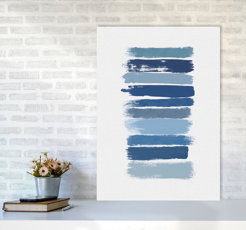 Ombre Blue Abstract Art Print by Orara Studio A1 Black Frame