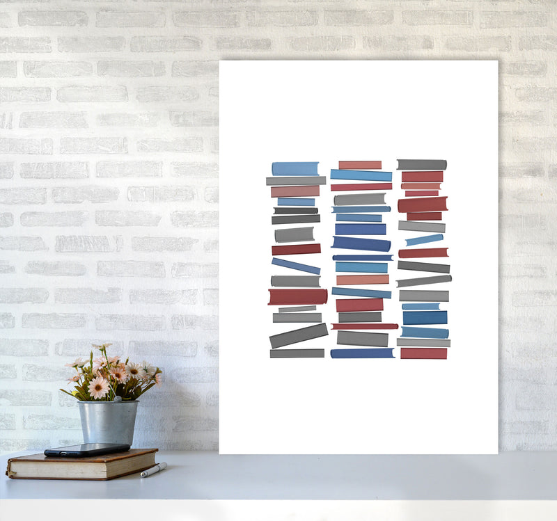 Books Colourful Abstract Art Print by Orara Studio A1 Black Frame