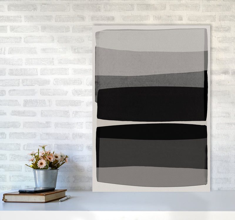 Modern Black and White Abstract Art Print by Orara Studio A1 Black Frame