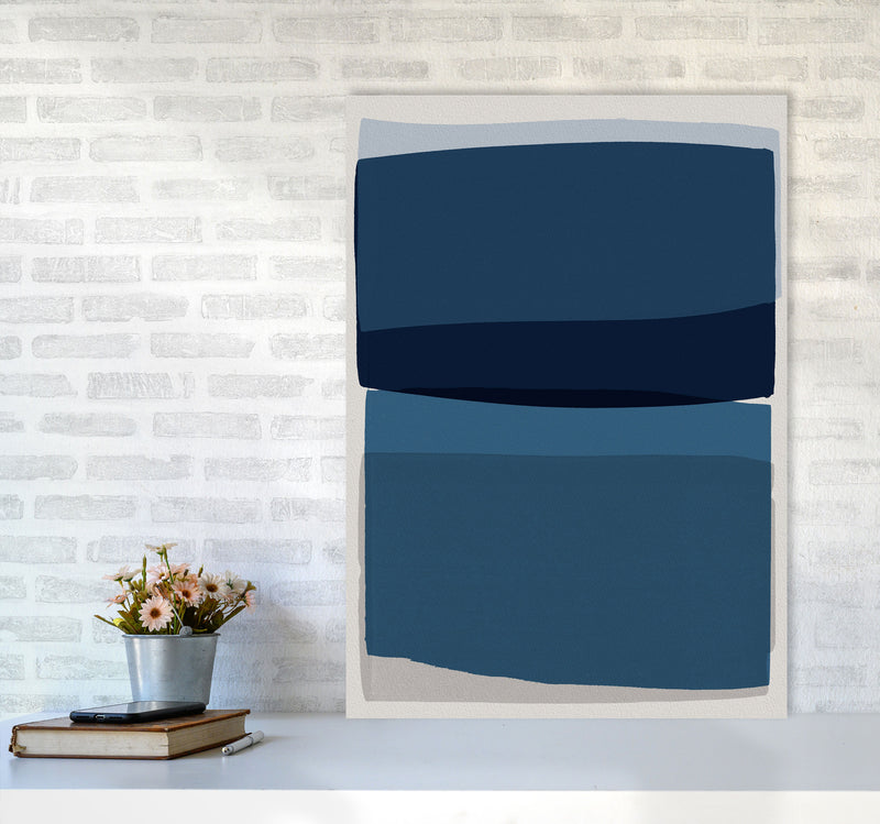 Modern Blue Abstract Art Print by Orara Studio A1 Black Frame