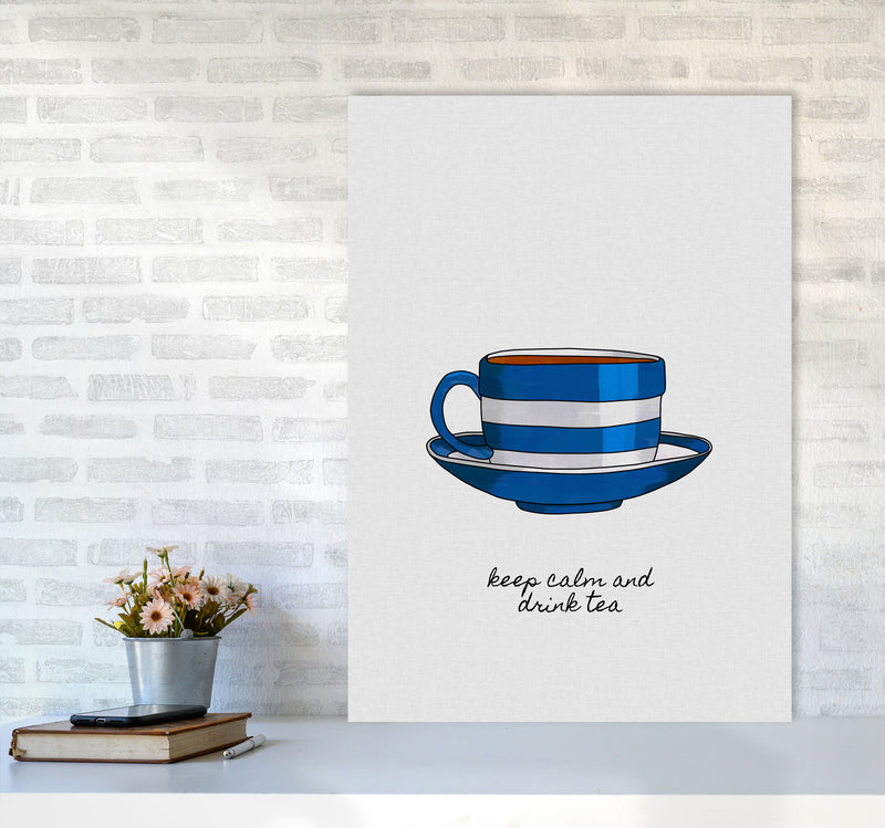 Keep Calm & Drink Tea Quote Art Print by Orara Studio A1 Black Frame