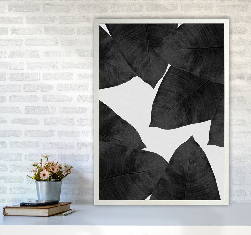 Banana Leaf Black & White II Print By Orara Studio A1 Oak Frame