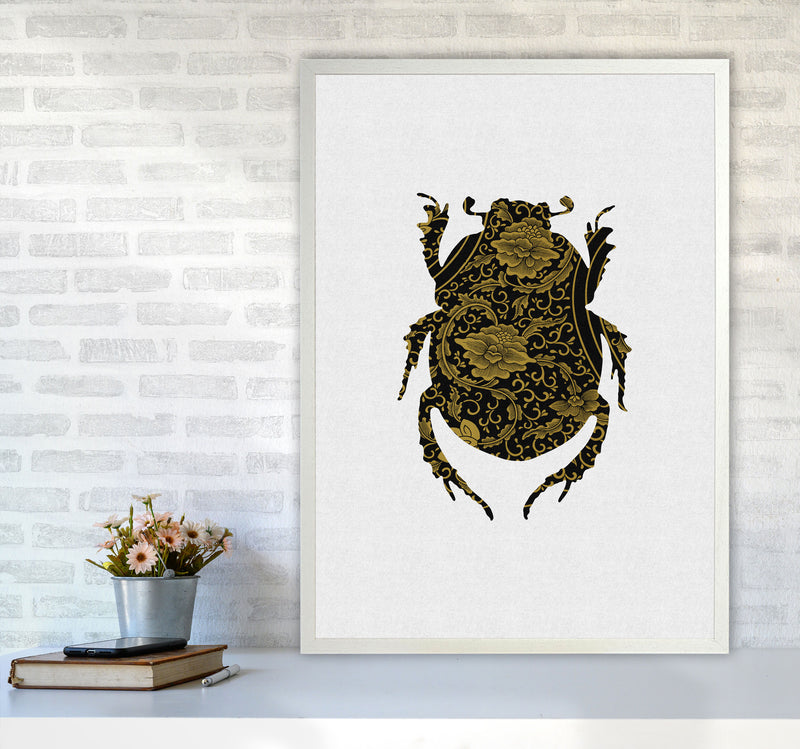 Black And Gold Beetle I Print By Orara Studio Animal Art Print A1 Oak Frame