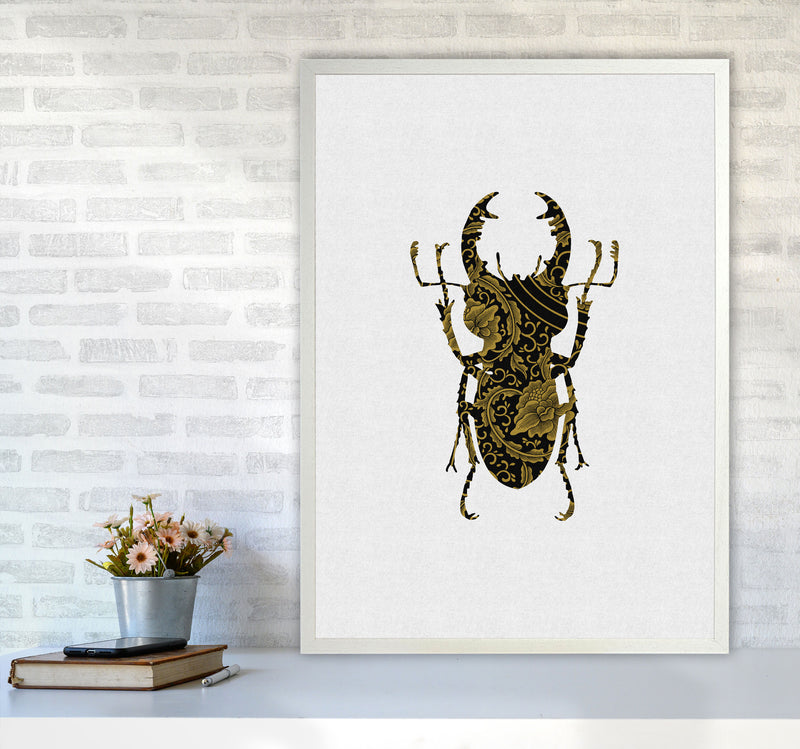 Black And Gold Beetle II Print By Orara Studio Animal Art Print A1 Oak Frame